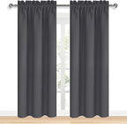DWCN Blackout Curtains for Bedroom 84 inches Long 2 Panels Set, Solid Thermal Insulated Energy Saving Rod Pocket Window Treatment Curtains Blackout Drapes (W38 x L84 Inch, Dark Grey)