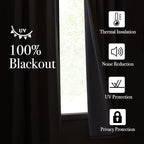 NICETOWN Thick Linen 100% Blackout Bedroom Curtains 108 inches Long, Bronze Grommet 2 Layers with White Liner Window Treatments Sound Reducing for Living Room, Natural, W52 x L108, 2 Panels