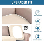 H.VERSAILTEX Super Stretch Individual Chaise Cover Sectional Couch Covers for L Shaped Sofa Both Left/Right Featuring Thick Jacquard Textured Twill Fabric (1 Piece Chaise Cover, Cream)