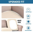 H.VERSAILTEX Super Stretch Individual Seat Cushion Covers Sofa Covers Couch Covers Slipcover Sets Thick Jacquard Textured Twill Fabric (2 Piece Large Sofa Cushion Covers, Cream)