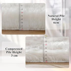 ORINOVA White Rugs for Living Room 6x9 Area Rugs for Bedroom Large Washable Faux Sheepskin Fluffy Fur Rug Nursery Rugs Room Décor