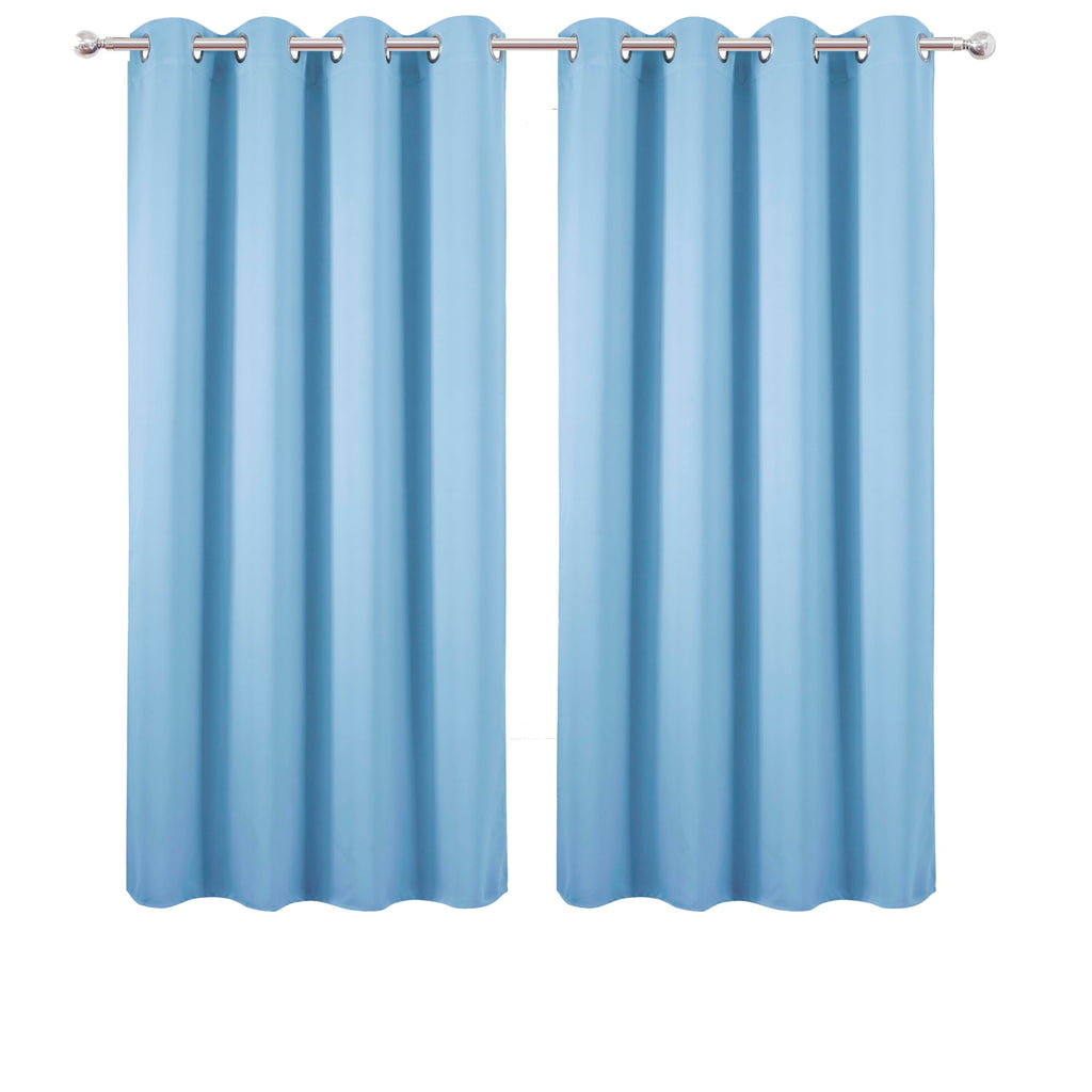 LEMOMO Sky Blue Blackout Curtains 66 x 63 Inch Length/Set of 2 Curtain Panels/Thermal Insulated Room Darkening Blackout Curtains for Bedroom