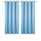 LEMOMO Sky Blue Blackout Curtains 66 x 63 Inch Length/Set of 2 Curtain Panels/Thermal Insulated Room Darkening Blackout Curtains for Bedroom