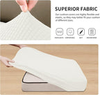 Easy-Going Stretch Individual Loveseat Couch Cushion Cover Sofa Cushion Furniture Protector Sofa slipcover Soft Flexibility with Elastic Bottom (2-Piece Loveseat Cushion Cover, Cream)