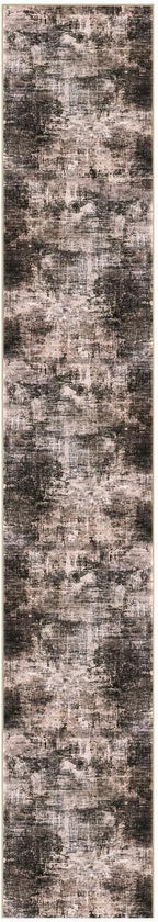 IOHOUZE Abstract Runner Rug 3x16 Ft Washable Runners for Hallways, Non Slip Kitchen Runner Printed Faux Wool Entryway Runner Indoor, Modern Abstract Floor Carpet for Hall Stair, Brown/Rust