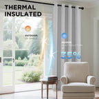 Joydeco White Curtains 108 Inches Long 2 Panels Set, Thermal Insulated Long Curtains& Drapes 2 Burg, Room Darkening Grommet Drapes for Living Room Bedroom Window (W52 x L108 Inch, Greyish White)