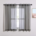 NICETOWN 45 Inch Sheer Curtains - Grommet Top Window Treatment Voile Panels for Bedroom & Kitchen & Loft (54" Wide, Dark Grey, Set of 2)