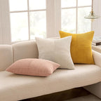 MIULEE Mustard Yellow Decorative Lumbar Throw Pillow Covers 12x20 Inch for Couch Bed Sofa Pack of 2 Boho Farmhouse Throw Pillows Soft Cross Corduroy Patchwork Textured Cushion Cases