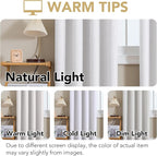 H.VERSAILTEX Linen Curtains 100% Blackout Curtains for Bedroom 54 inch Long Full Light Blocking Nature Linen Blended Window Curtains for Living Room Nickel Grommet (2 Panels, Heathered White)