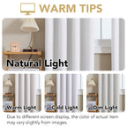 H.VERSAILTEX Linen Curtains 100% Blackout Curtains for Bedroom 96 inch Long Full Light Blocking Nature Linen Blended Window Curtains for Living Room Nickel Grommet (2 Panels, Heathered White)