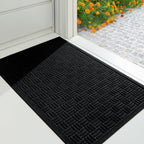Mibao Front Door Mat Outdoor Entrance, 61.5" x 36" Heavy Duty Welcome Mat, Waterproof Dirt Trapper Doormat, Super Absorbent Indoor Entryway Mat for Patio & Porch - Black