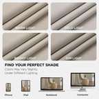 Joydeco Blackout Curtains 72 Inches Long 2 Panels Set, Thermal Insulated Long Curtains& Drapes 2 Burg, Room Darkening Drapes for Bedroom Living Room (Light Beige, W37 x L72 Inch)