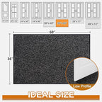 Mibao Super Absorbent Front Door Mat, 60" x 36", Non-Slip Washable Indoor Doormats, Low Profile Entryway Rug Outdoor, Dirt Resistant Welcome Mats for Front and Back Door Entrance, Anthracite Black