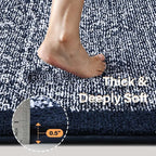 70x24 Long Bathroom Rugs Washable Non Slip, Dark Blue Bath Mat for Bathroom Floor Tub, Soft Absorbent Quick Dry Mats for Shower, Bathtub,Home Decor