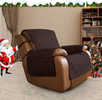 Easy-Going Oversized Recliner Cover Reversible Couch Cover Sofa Cover for Living Room Water Resistant Furniture Protector with Elastic Straps for Pets ('Large Recliner 27-29 in, Chocolate/Beige)