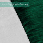 duduta Emerald Green Faux Sheepskin Throw Rug 2x3 ft, Fluffy Shag Small Bedside Dorm Rug Fur Seat Chair Covers Washable