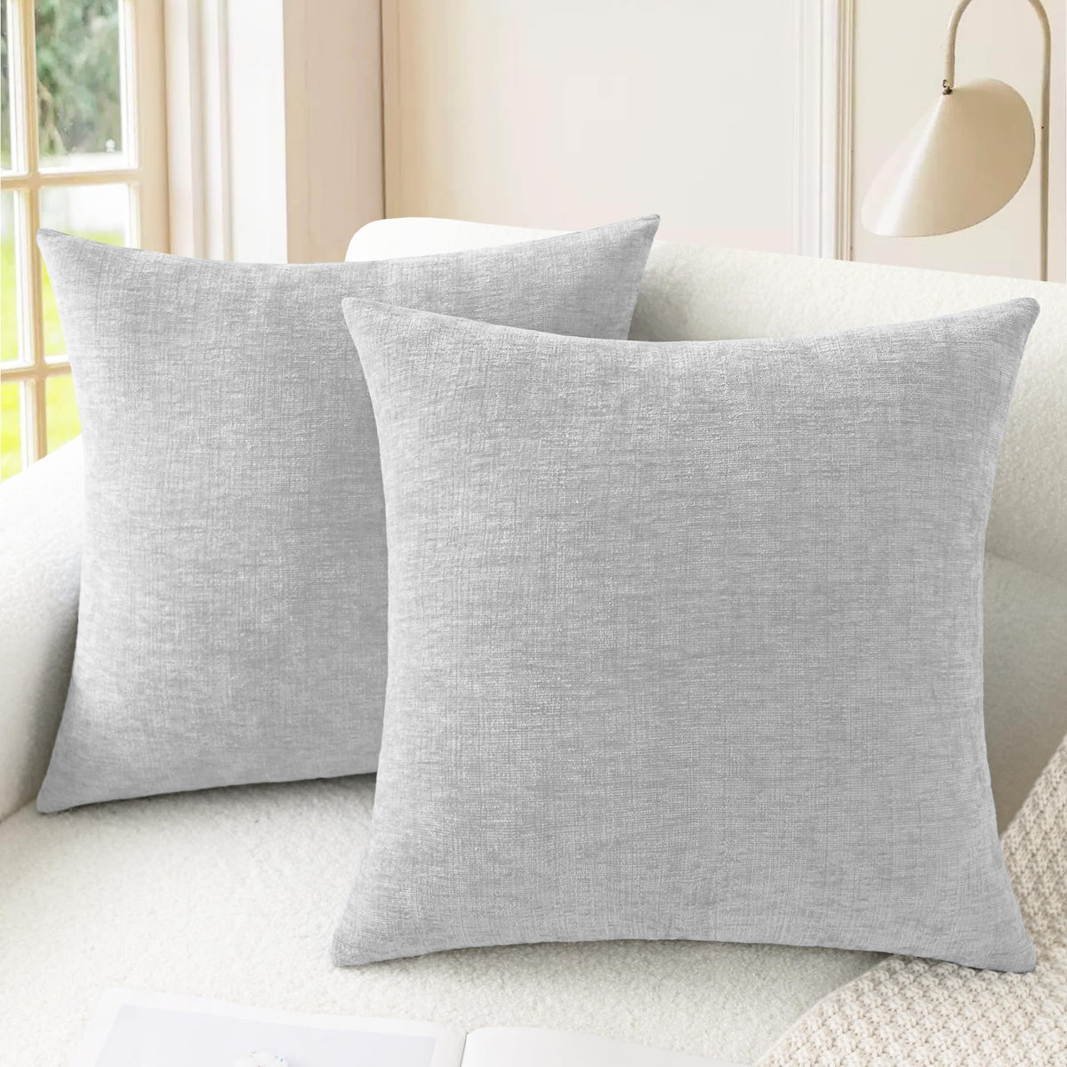 CaliTime Decorative Couch Throw Pillow Covers 22 X 22 Inches Ocean Blue