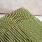 Fancy Homi 2 Packs Moss Green Lumbar Decorative Throw Pillow Covers 14x22 Inch for Living Room Couch Bed, Rustic Farmhouse Boho Home Decor, Soft Striped Corduroy Rectangle Accent Cushion Case 35x55 cm