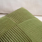 Fancy Homi 2 Packs Moss Green Samll Decorative Throw Pillow Covers 14x14 Inch with for Couch Bed Sofa, Rustic Farmhouse Boho Home Decor, Soft Corss Patchwork Corduroy Square Cushion Case 35x35 cm