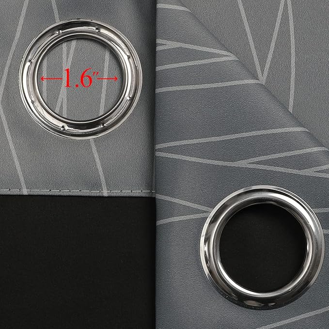 Grey and Greyish White Ombre Blackout Curtains for Bedroom 63 Inch Long