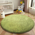 Super Soft Circle Rugs for Girls Princess Castle Toddlers Play Tent 4 Diameter Circular Area Rugs for Kids Bedroom Baby Room Decor Round Shag Playhouse Carpets(Φ4, Grass Green)