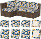 8Pcs Stretch Patio Cushion Covers, Outdoor Couch & Sofa Replacement Slipcovers for Patio Furniture Cushion Covers, Washable Reusable Furniture Protector