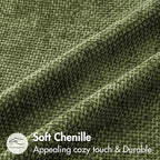 MIULEE Pack of 2 Couch Throw Pillow Covers 20x20 Inch Olive Green Modern Boho Accent Decorative Pillow Covers Soft Chenille Farmhouse Cushion Covers for Home Decor Bed Sofa Living Room