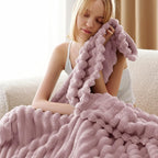 Bedsure GentleSoft Pink Fleece Blanket for Couch - Cozy Soft Blankets for Women, Cute Small Throws for Girls, Pink Decor Gifts for Home Room Office, 50x60 Inches