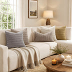 MIULEE Corduroy Decorative Throw Pillow Covers 16x16 Light Brown Pack of 2