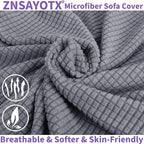 ZNSAYOTX Super Stretch Chair Slipcover Universal Sofa Chair Covers for Living Room Dogs Pet Furniture Protector Spandex Armchair Slipcovers with Anti Slip Foam Sticks (Light Grey, Chair)