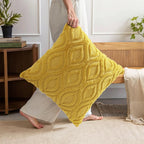 decorUhome Faux Fur Mustard Yellow Throw Pillow Covers 12x20 Set of 2