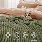Bedsure GentleSoft Fleece Twin Blanket for Couch - Cozy Soft Blankets for Women, Cute Small Throws for Girls, Moss, 60x80 Inches