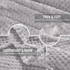 Exclusivo Mezcla Fleece Bed Blanket Twin Size, Super Soft and Warm Blankets for Couch, Sofa and Bed Waffle Textured, Cozy, Fuzzy and Lightweight (Light Grey, 60x80 inches)