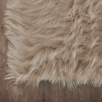 Latepis 2x3 Brown Beige Small Faux Fur Rug Fluffy Furry Rugs Throw Rug Washable Shag Plush Soft Rugs for Living Room Bedroom and Dorm