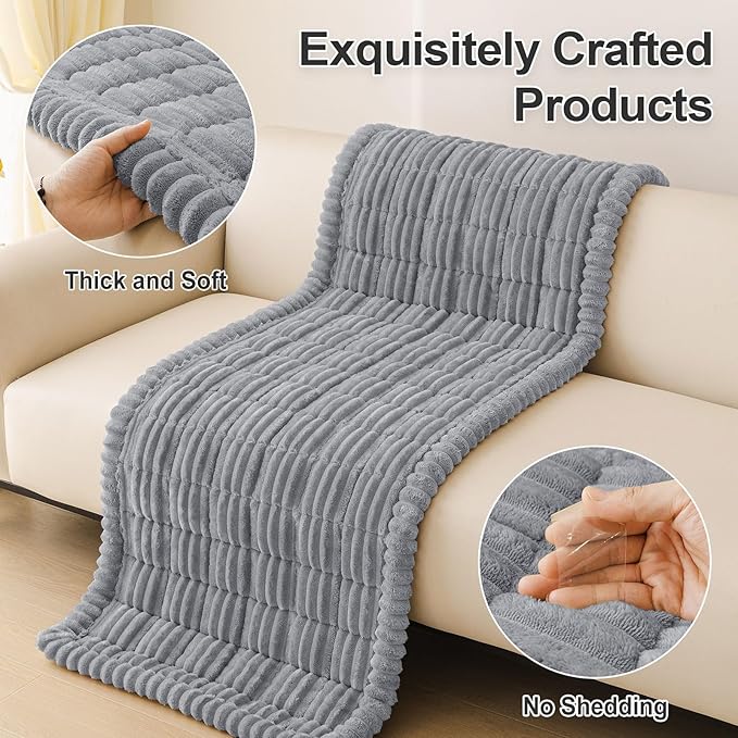 hyha Couch Cover for Dogs, Washable Non Slip Plush Flannel Sofa Protector