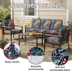 hyha 14Pcs Patio Cushion Covers, Stretch Outdoor Couch Cushion Covers Replacement, Washable Outdoor Chair/Sofa Slipcovers for Patio Furniture Cushions Protector with Elastic Bottom(Paisley,Cover Only)