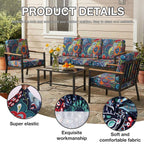 hyha 4Pcs Patio Cushion Covers, Stretch Outdoor Couch Cushion Covers
