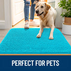 OLANLY Dog Door Mat for Muddy Paws 47x17, Super Absorbent Chenille Mud Mat