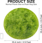 Tie Dye Green Round Rugs Small 3x3 ft Fluffy Circle Rug Furry Carpet Shaggy Circular Fuzzy Plush Area Rug for Girls Bedroom Kids Room Living Room Nursery Cute Room Decor Pet mat Doormat