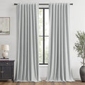 MIULEE 100% Blackout Linen Curtains for Bedroom 42 x 96 Inch Grey 2 Panels