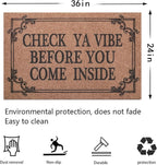 Front Door Indoor Outdoor Entrance Doormat Brown Rubber Welcome Door Mat Come Inside This House Doormat Anti Slip Easy to Clean Corridor Patio Entry Mat 36" x 24"