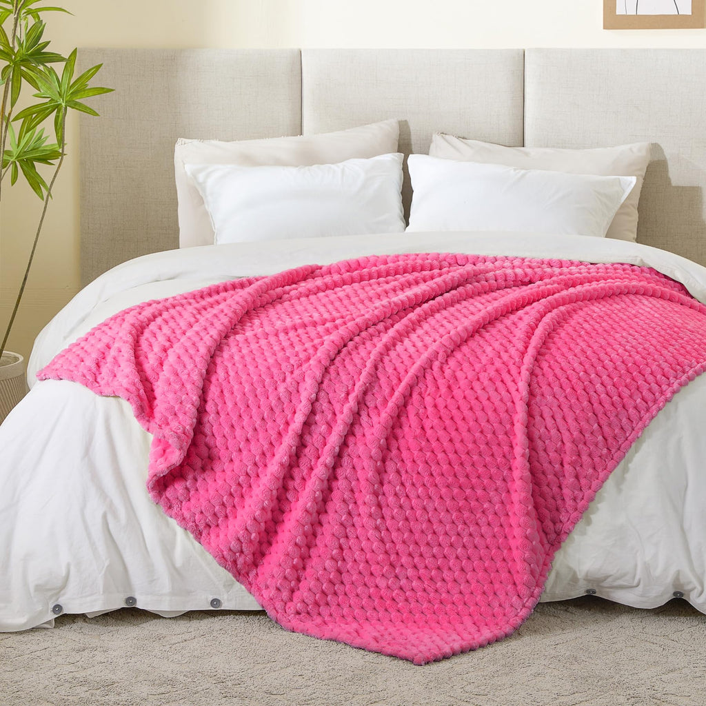 BEDELITE Hot Pink Throw Blanket for Couch, Soft Cozy Gifts for Women, 50*60