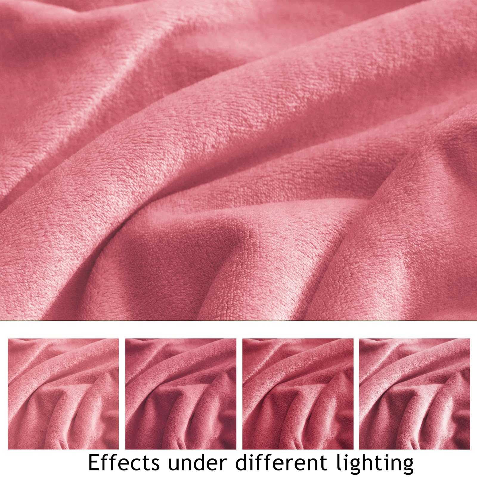 KMUSET Fleece Blanket Salmon Pink Lightweight Super Soft Cozy Fuzzy Bed Blankets Microfiber Factory Shop