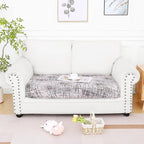 Smiry Printed Couch Cushion Covers, Stretch Soft Couch Covers for Sofa, Washable Non-Slip Sofa Slipcover Furniture Protector for Indoor and Outdoor (Medium, Brown and White)