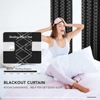 Deconovo Blackout Curtains 63 Inch Length for Nursery Kitchen (52x63 Inch, Black/Silver, 2 Panels) Thermal Insulated Panels, Soundproof Window Drapes, for Living Room Bedroom