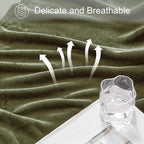 Exclusivo Mezcla Fleece Blanket Twin Size for Bed, Super Soft and Warm, All Season, Cozy, Plush, Lightweight, 90x66 Inches, Olive Green