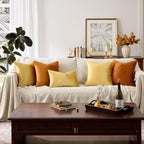 GIGIZAZA Yellow Velvet Pillow Covers 20x20 Decorative Pillows Pack of 2