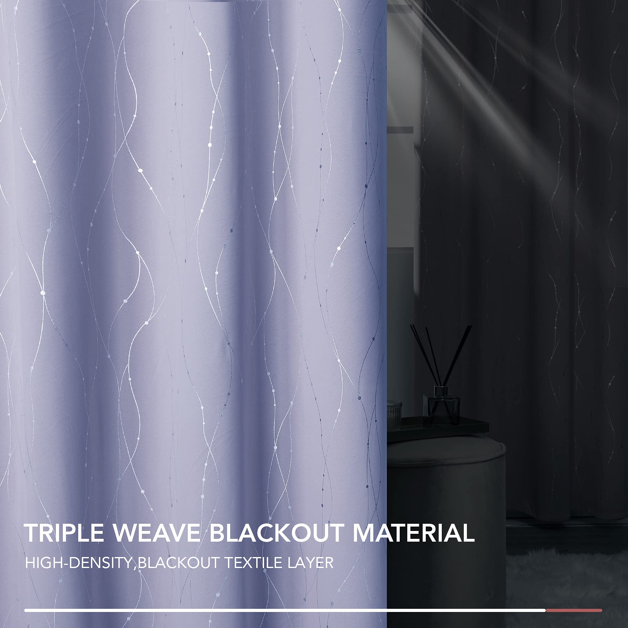 Deconovo Living Room Curtains 72 Inches Long, Blackout Curtains for Bedroom