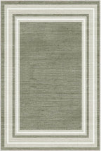 OPPODREAM Border Soft Area Rugs 6x9, Washable Brown Rug with Non Slip Backing, 6 x 9 Faux Cashmere Low-Pile 6x9 Carpet