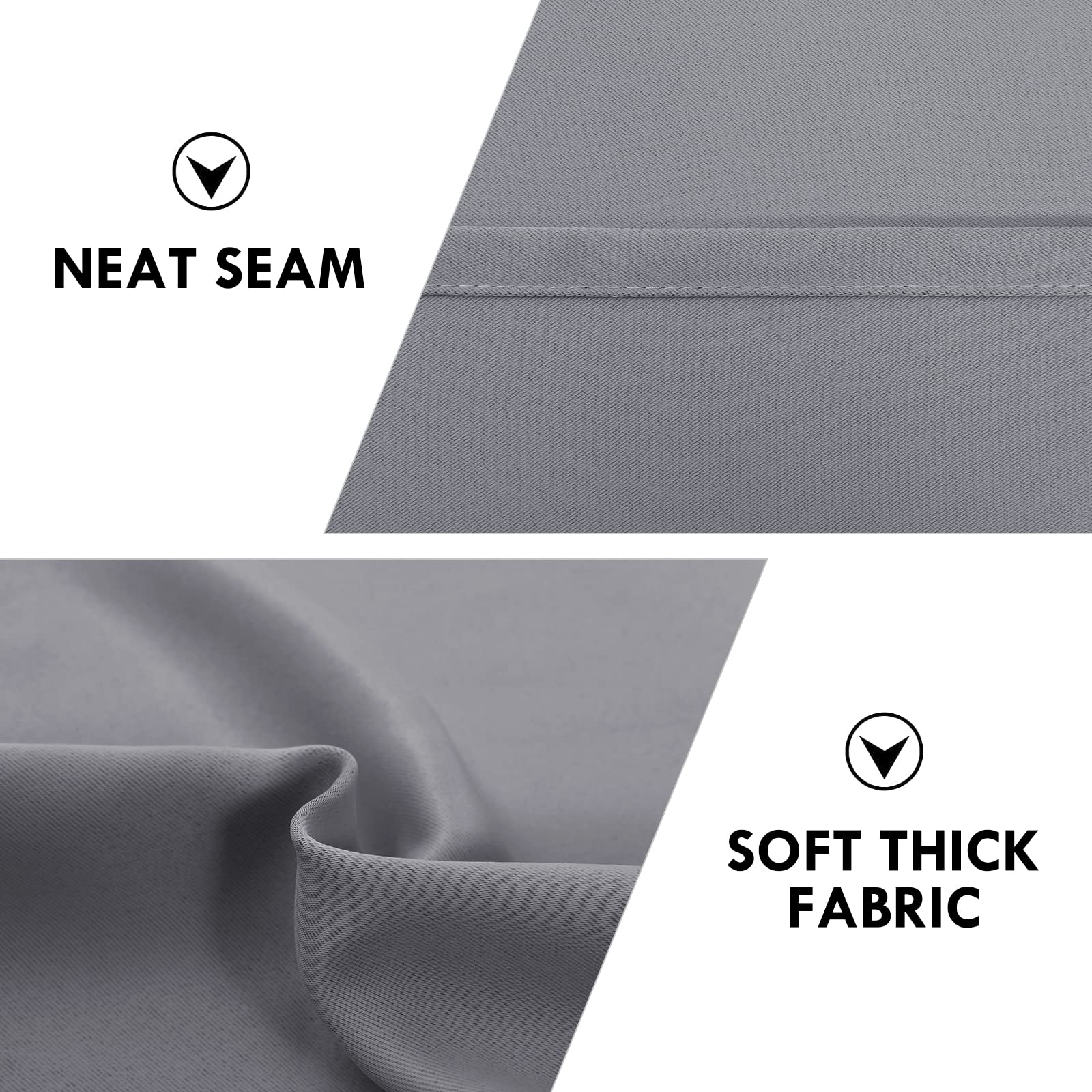 DWCN Blackout Curtains for Bedroom Living Room 42 x 63 Inch Long Grey